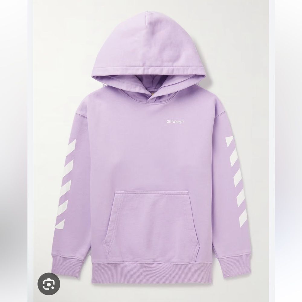 OFF-WHITE | NEW Kid’s Light Purple & White Cotton Logo Hoodie Youth Size 10